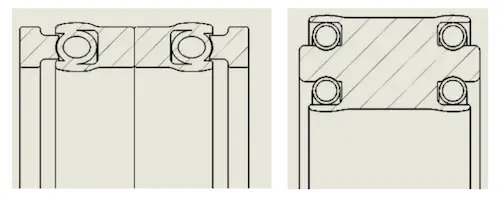 Two common Lip-seal seals for DPE